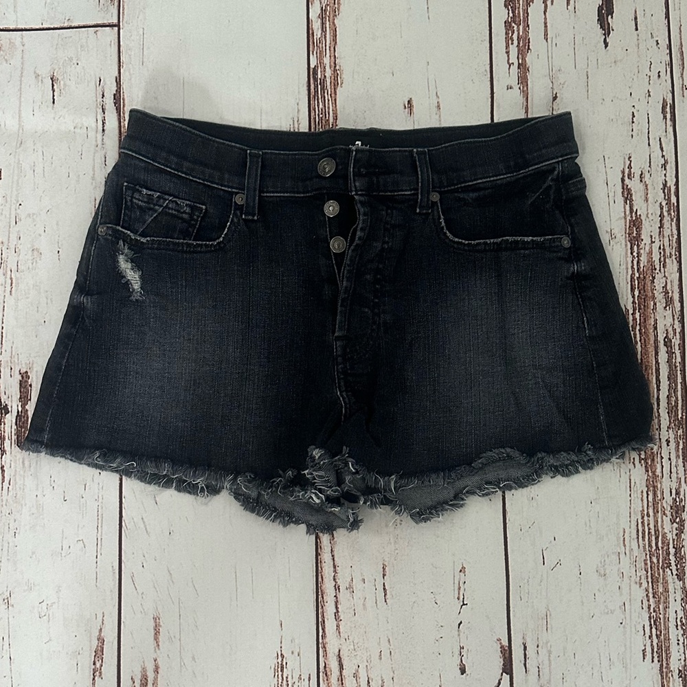 7 for all mankind Monroe cut off denim short in black size 27